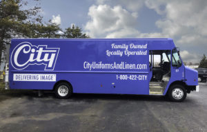 City blue truck