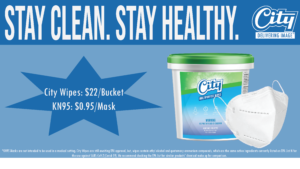Stay clean and healthy with city wipes and masks